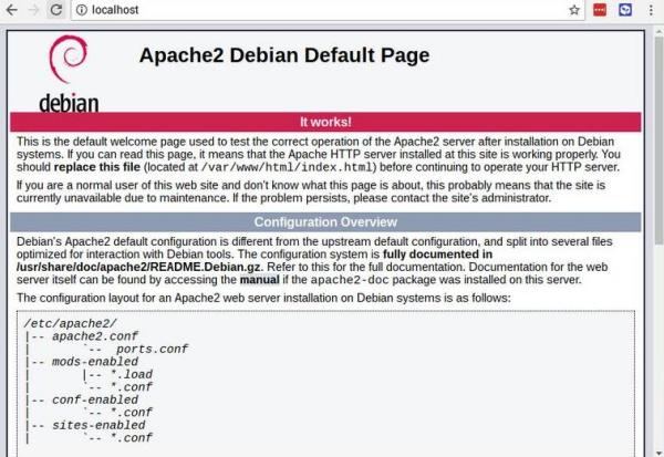 Apache Debian default page
